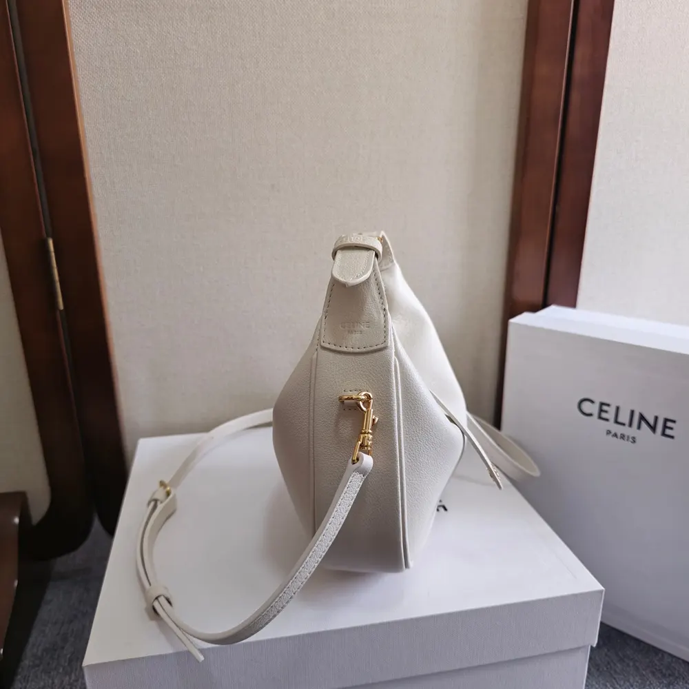 Celine Women Teen Celine Lulu in Grained Calfskin-White - image 5