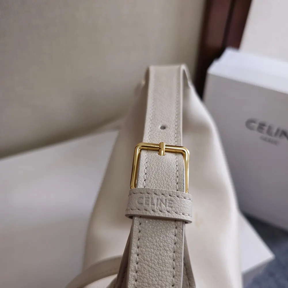 Celine Women Teen Celine Lulu in Grained Calfskin-White - image 9