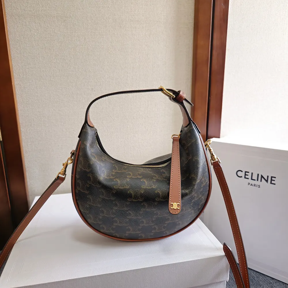 Side angle showing adjustable strap of Celine Women Teen Celine Lulu bag