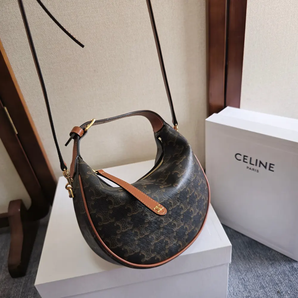 Celine Women Teen Celine Lulu in Triomphe Canvas and Calfskin - image 4
