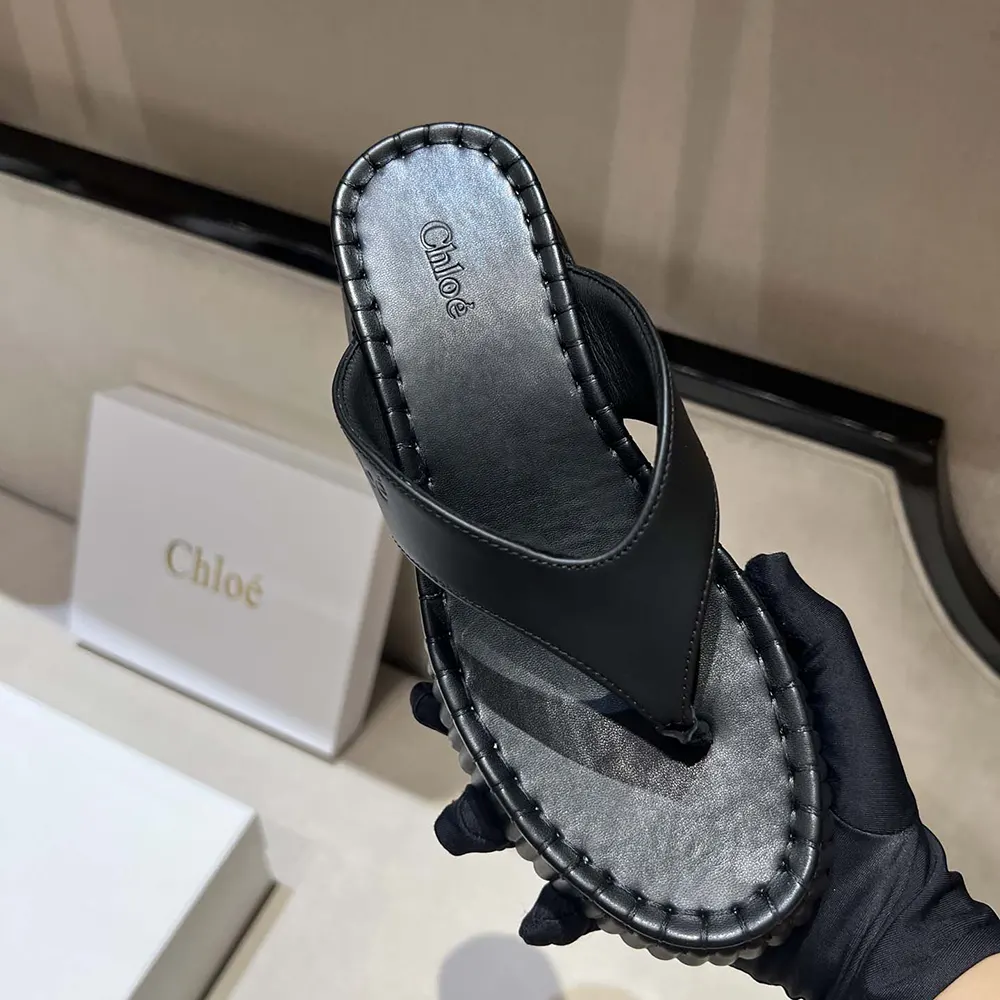 Chloe Women Nama Wedge Slide-Black - image 7