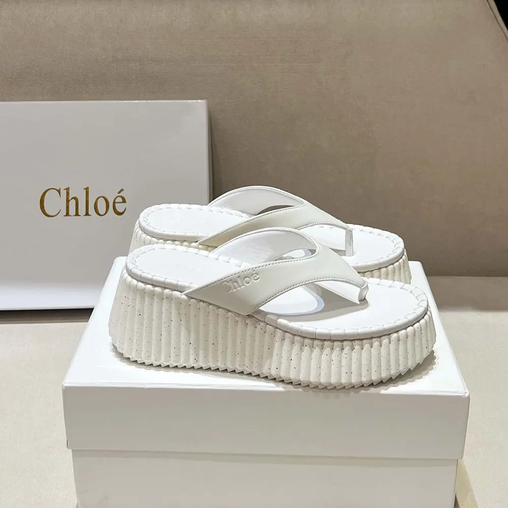 Chloe Women Nama Wedge Slide-White - image 5