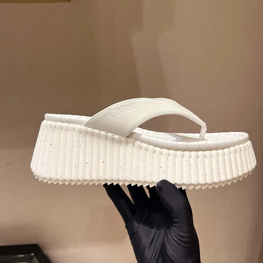 Chloe Women Nama Wedge Slide-White - image 4