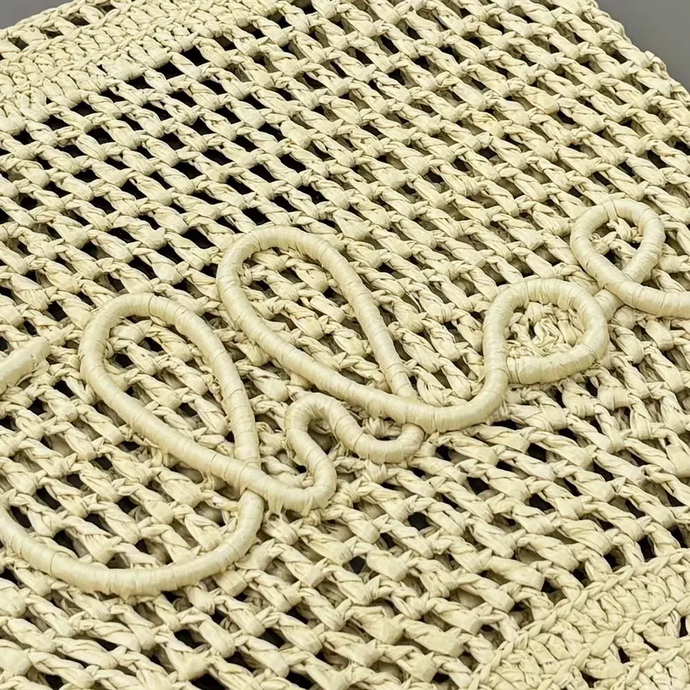 Chloe Women Small Summer Banana Tote Bag in Raffia-Sandy - image 8