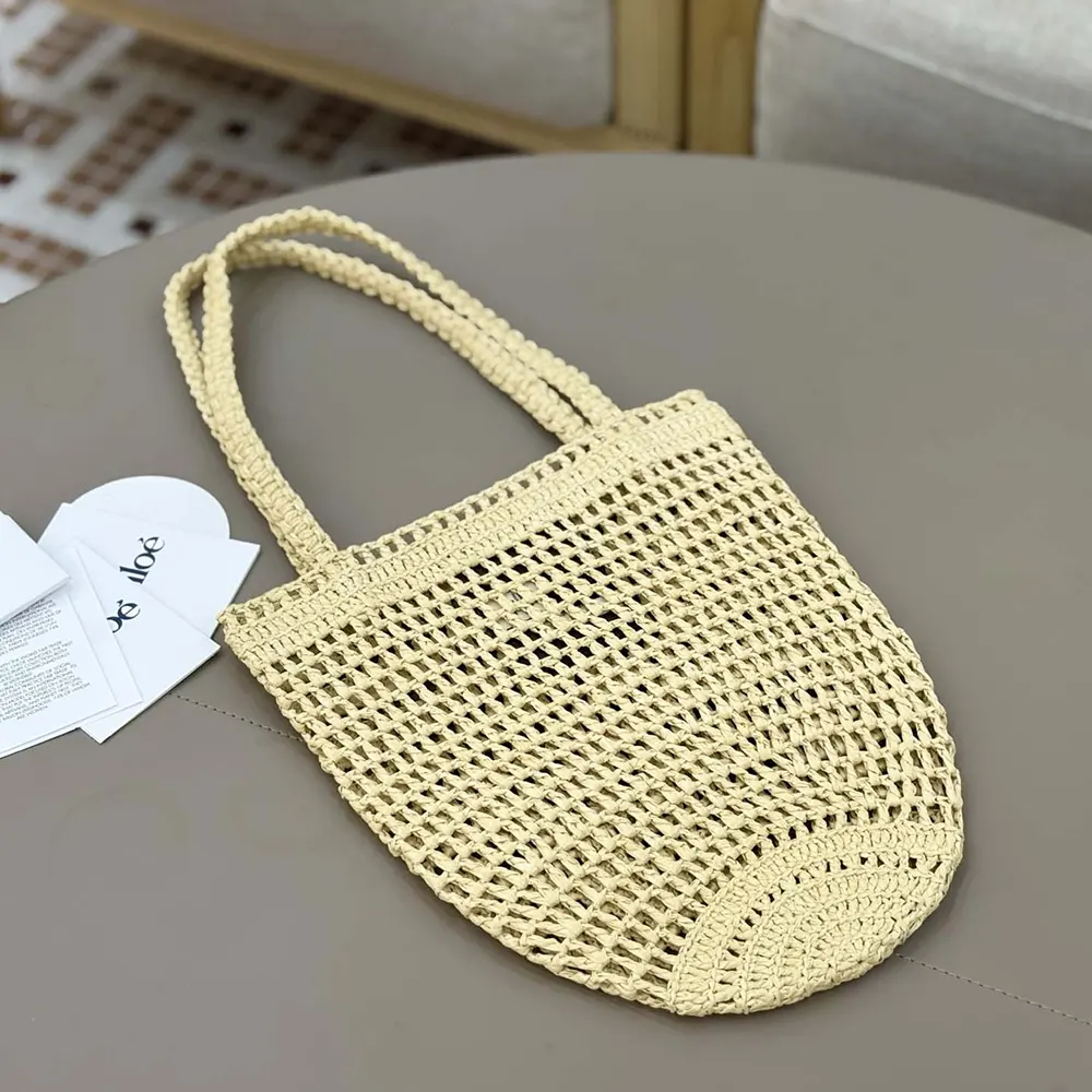 Chloe Women Small Summer Banana Tote Bag in Raffia-Sandy - image 5