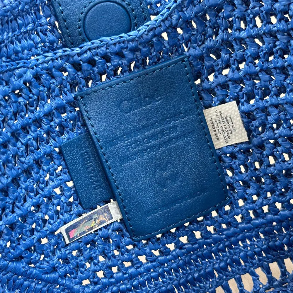 Chloe Women Summer Banana Hobo Bag In Raffia-Blue - image 10