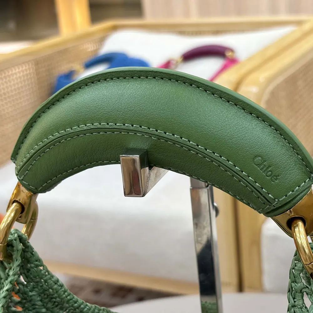 Chloe Women Summer Banana Hobo Bag In Raffia-Green - image 9