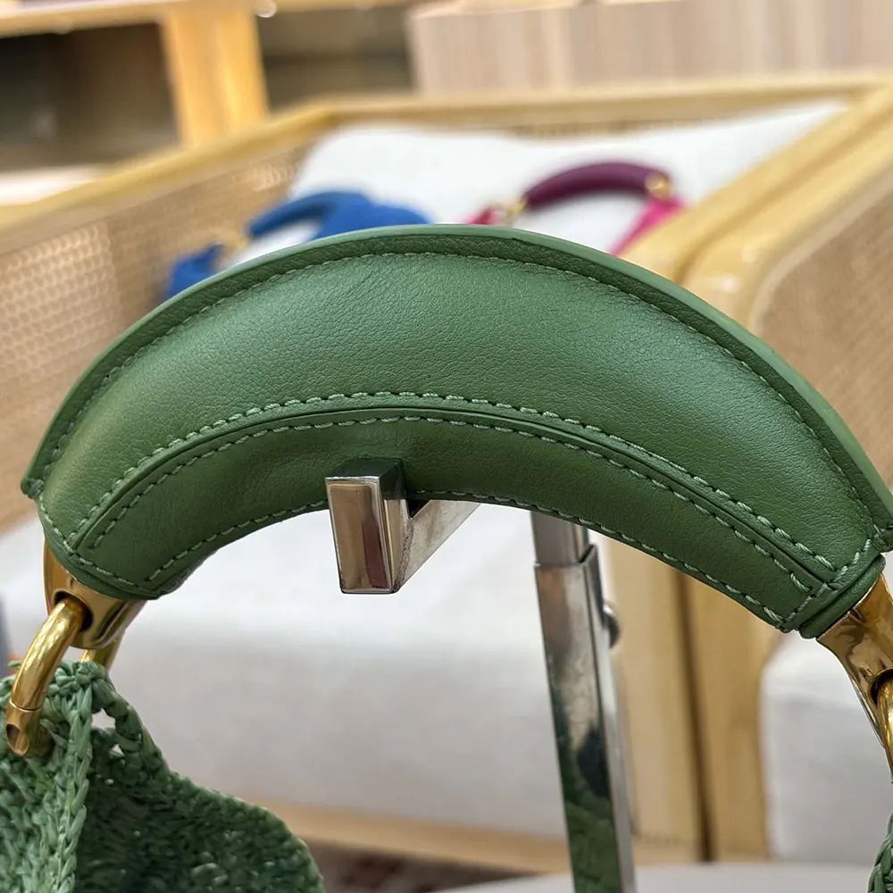 Chloe Women Summer Banana Hobo Bag In Raffia-Green - image 8