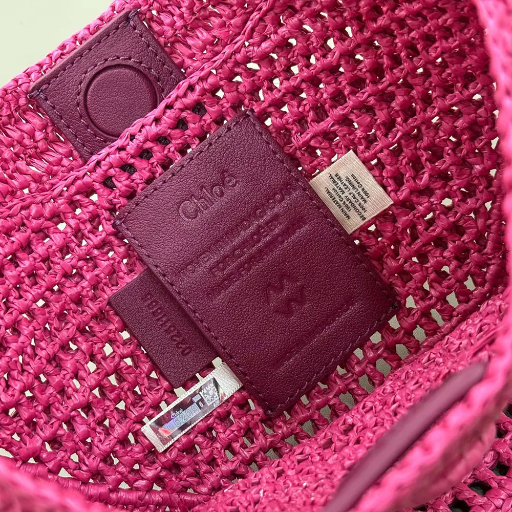 Chloe Women Summer Banana Hobo Bag In Raffia-Rose - image 10