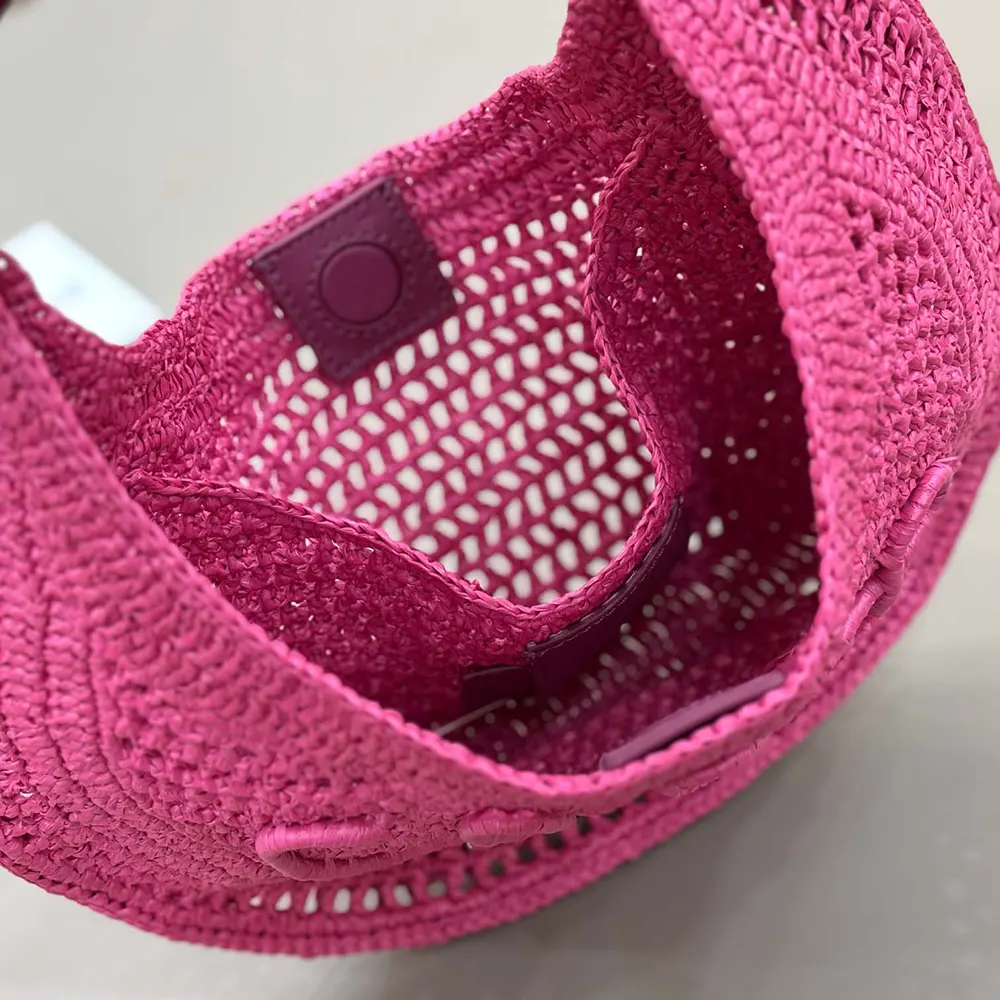 Chloe Women Summer Banana Hobo Bag In Raffia-Rose - image 8