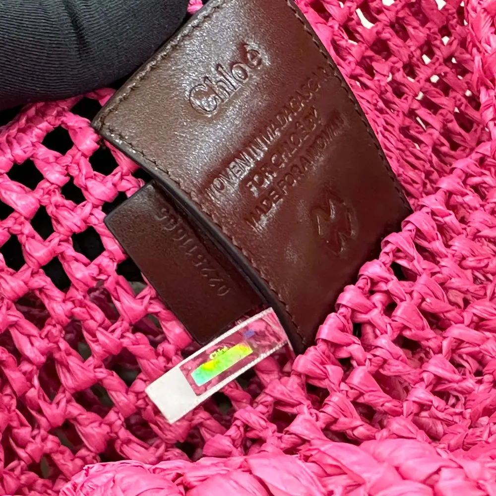 Chloe Women Summer Banana Tote Bag In Raffia-Rose - image 9