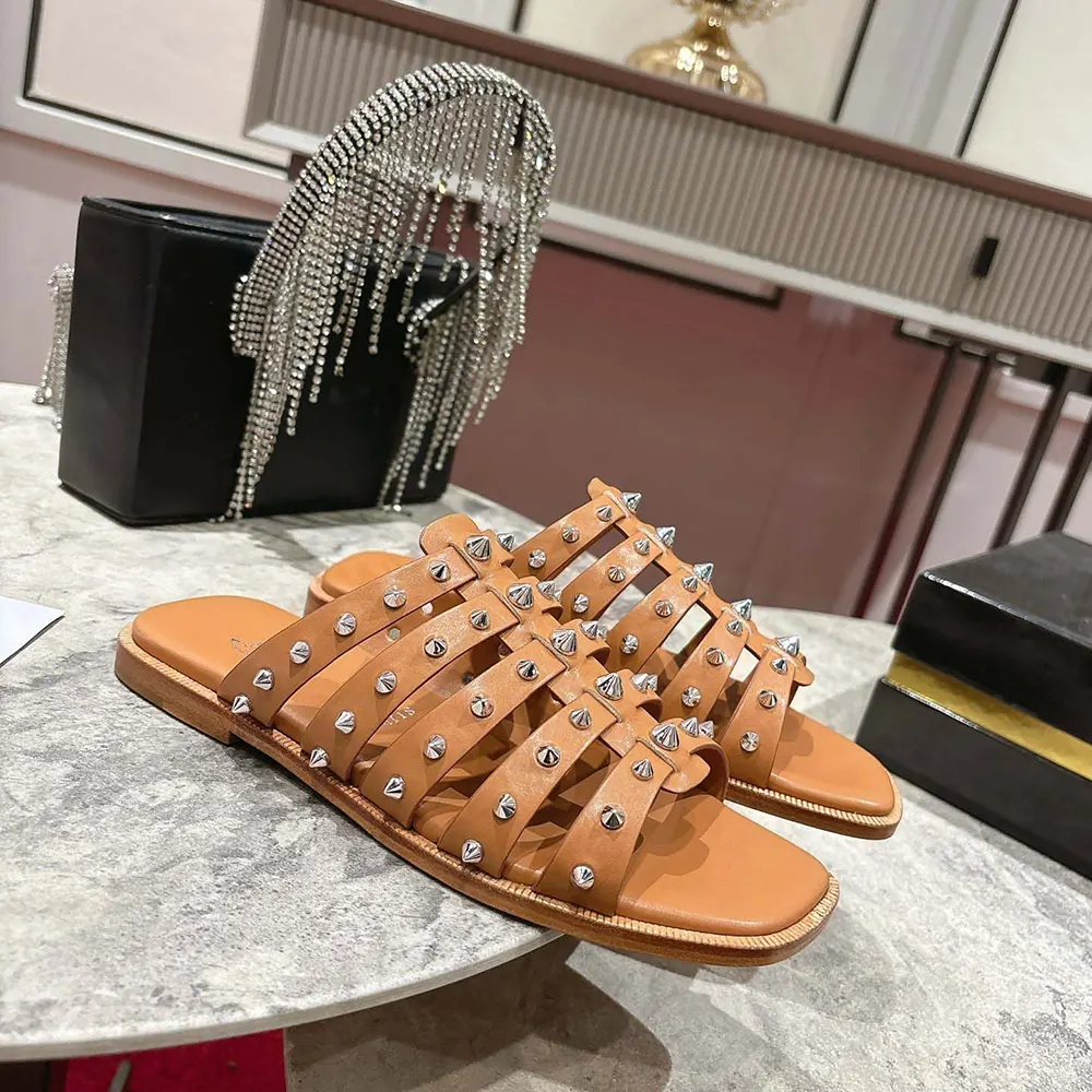 Christian Louboutin Women Charja Mules Waxed Calf Leather-Brown - image 4