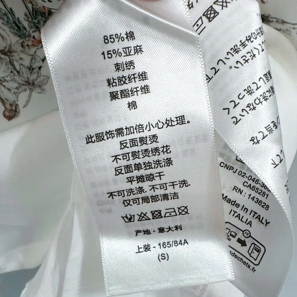 Dior Women T-Shirt White Cotton and Linen Jersey with Multicolor Dior Star Motif - image 9