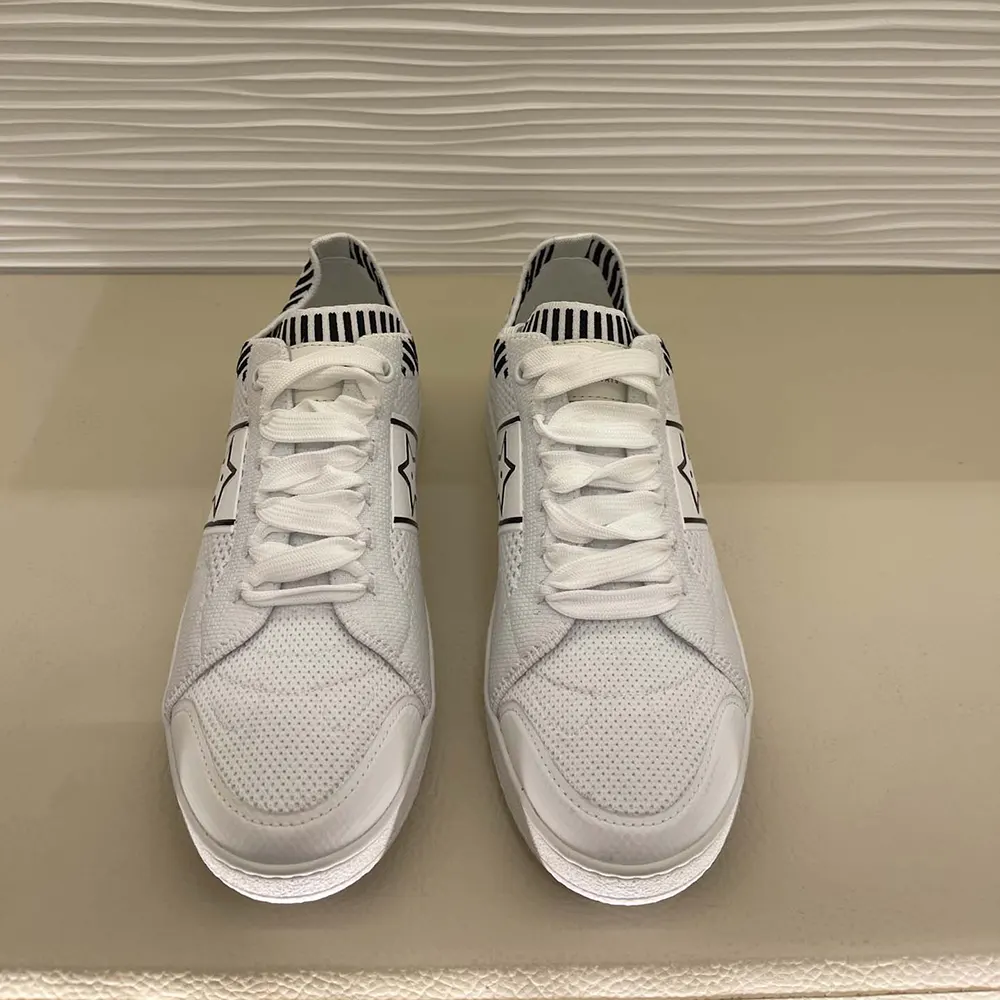 Close-up of white technical mesh upper on Dior Unisex Star Sneaker
