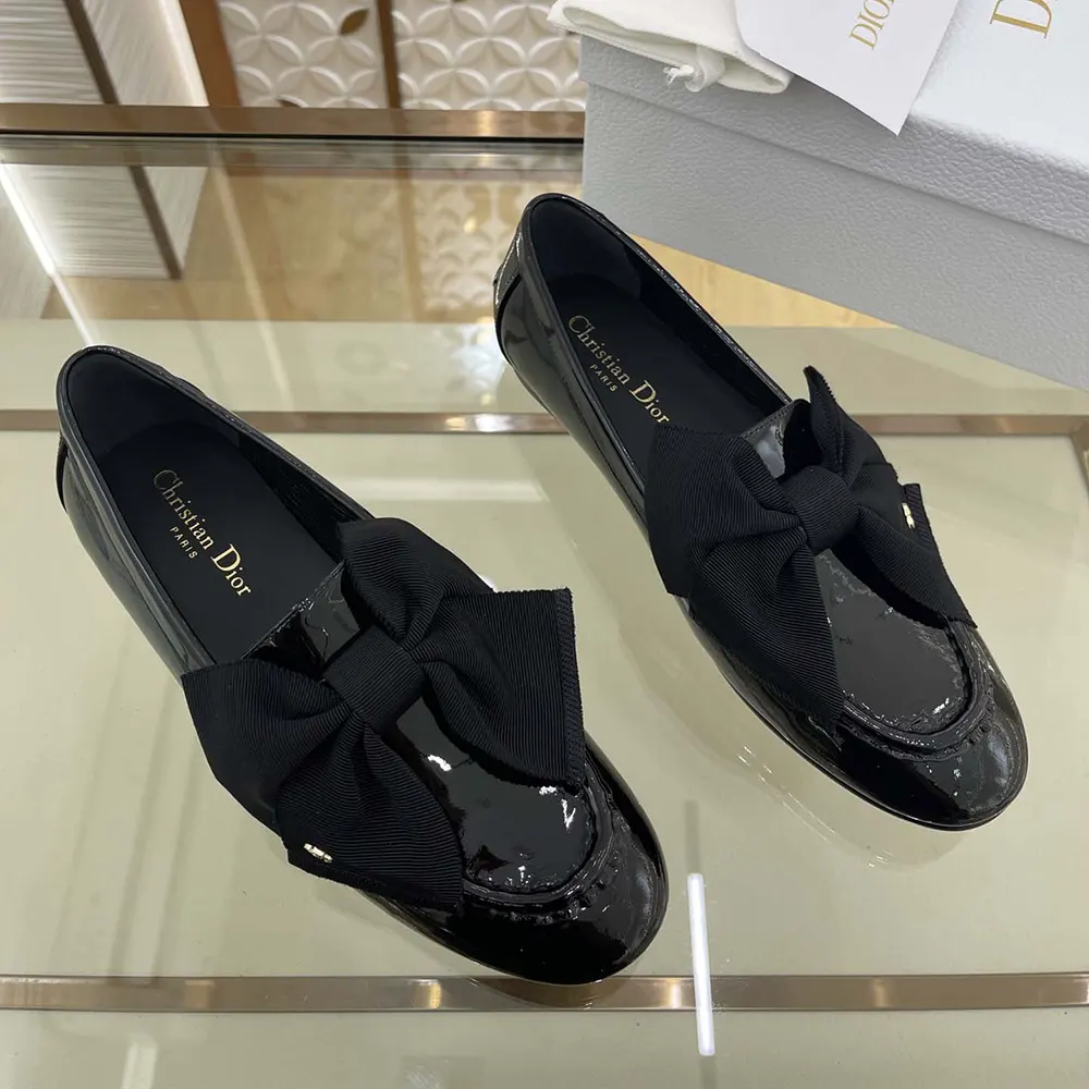 Dior Women Diorissimo Loafer Black Patent Calfskin and Grosgrain - image 5