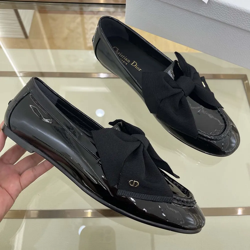 Dior Women Diorissimo Loafer Black Patent Calfskin and Grosgrain - image 6