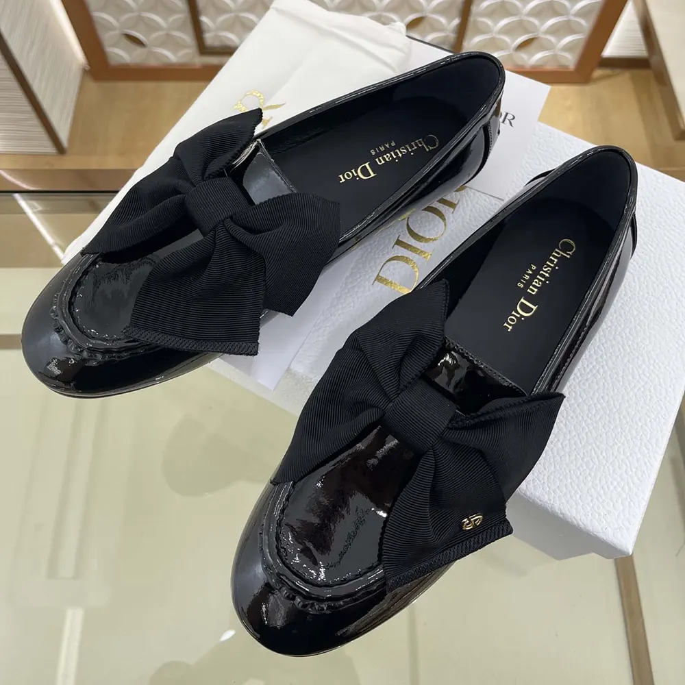 Dior Women Diorissimo Loafer Black Patent Calfskin and Grosgrain - image 4