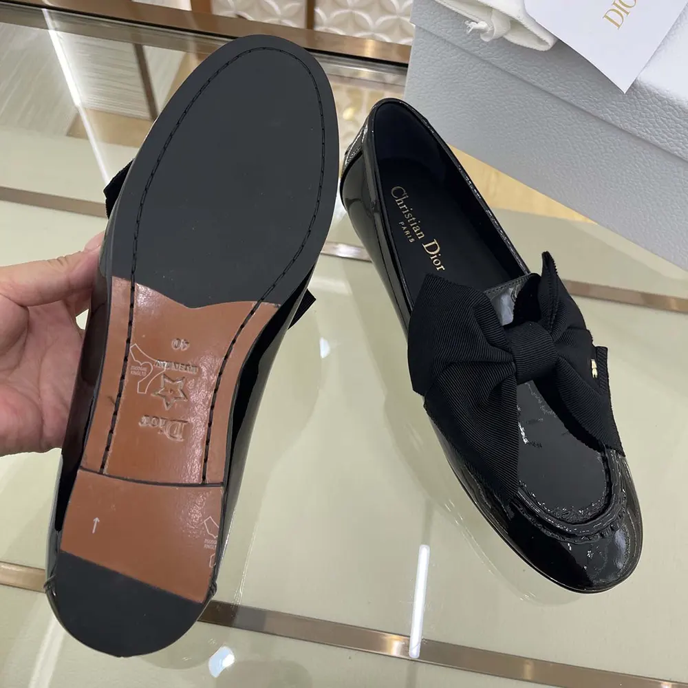 Dior Women Diorissimo Loafer Black Patent Calfskin and Grosgrain - image 10