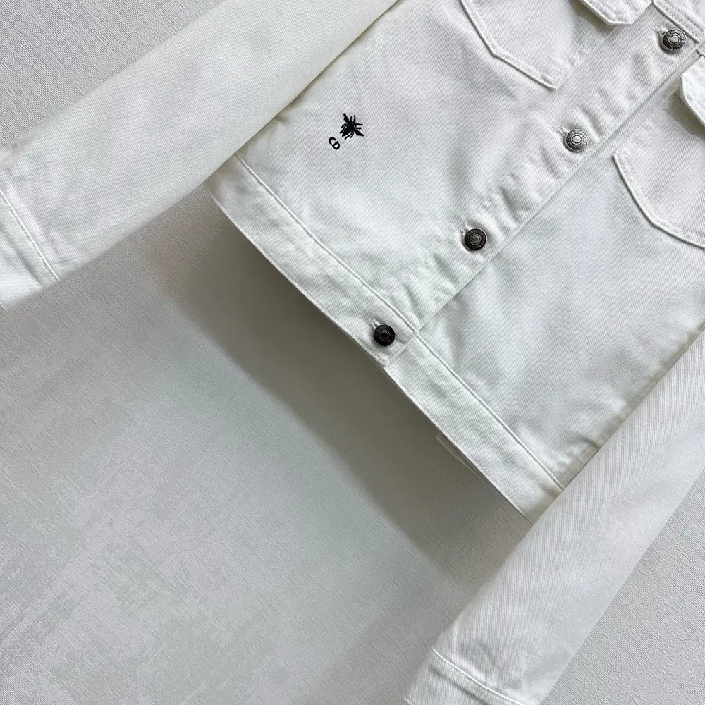 Dior Women Jacket White Cotton Denim with Multicolor Dior Astral Flowers Motif - image 7