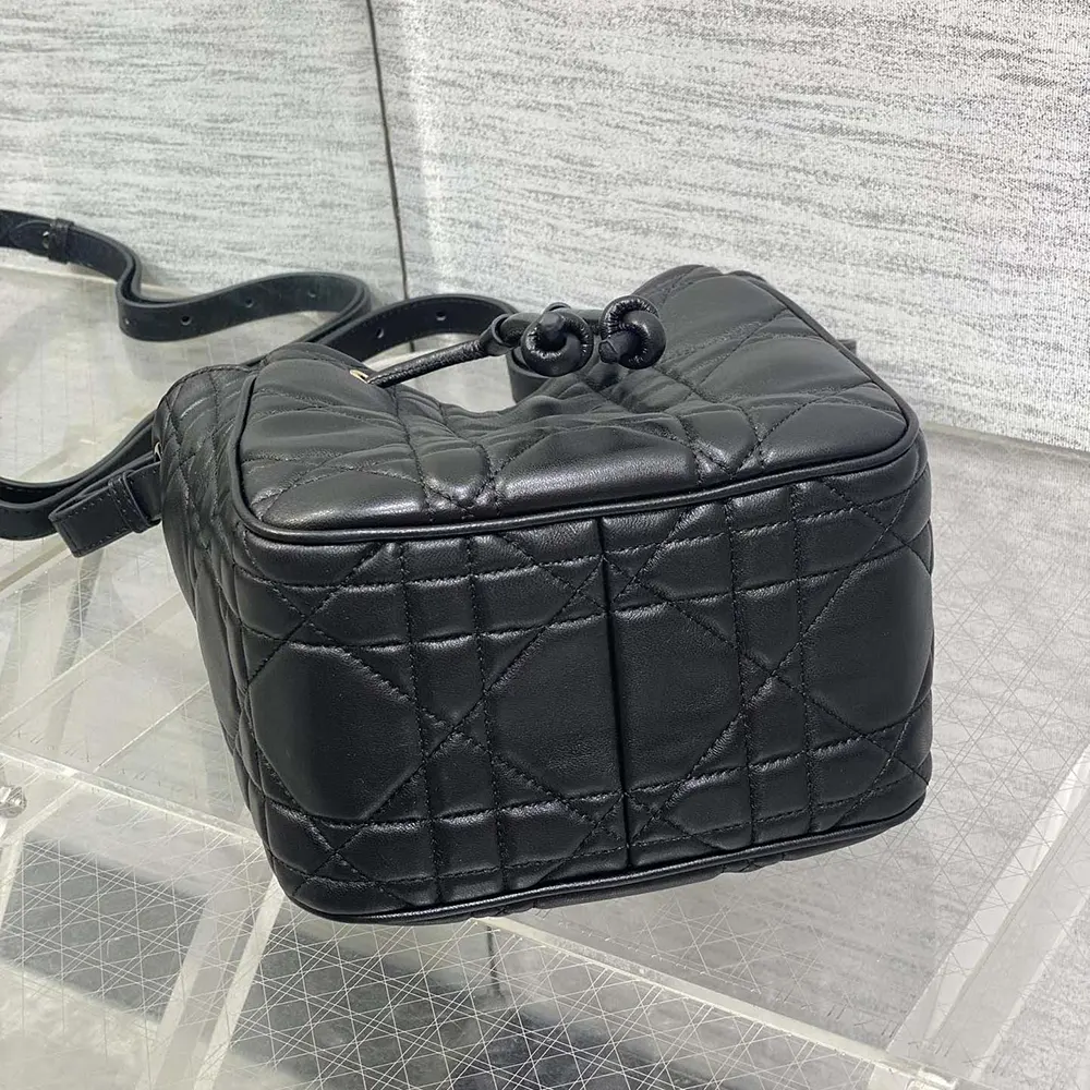 Dior Women Small D-Motion Bag Black Macrocannage Lambskin - image 6