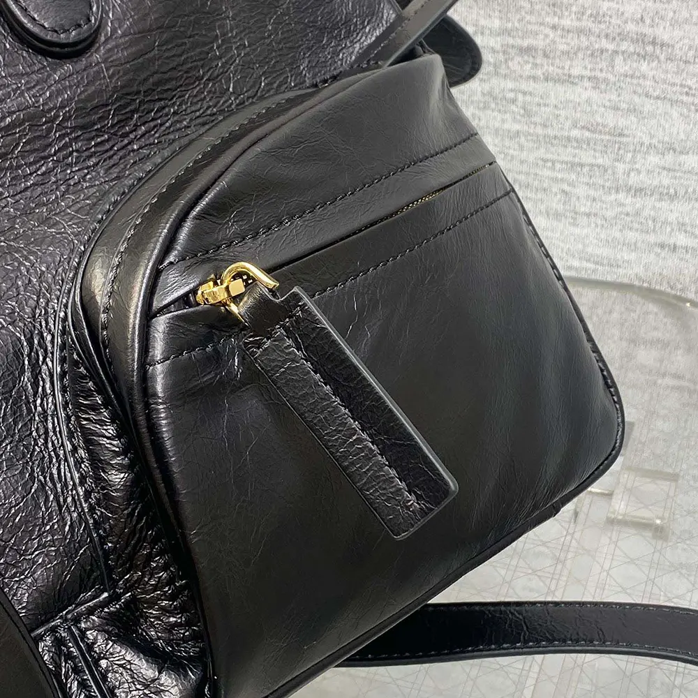 Dior Women Medium Grand Tour Bowling Bag Black Crinkled Calfskin - image 7
