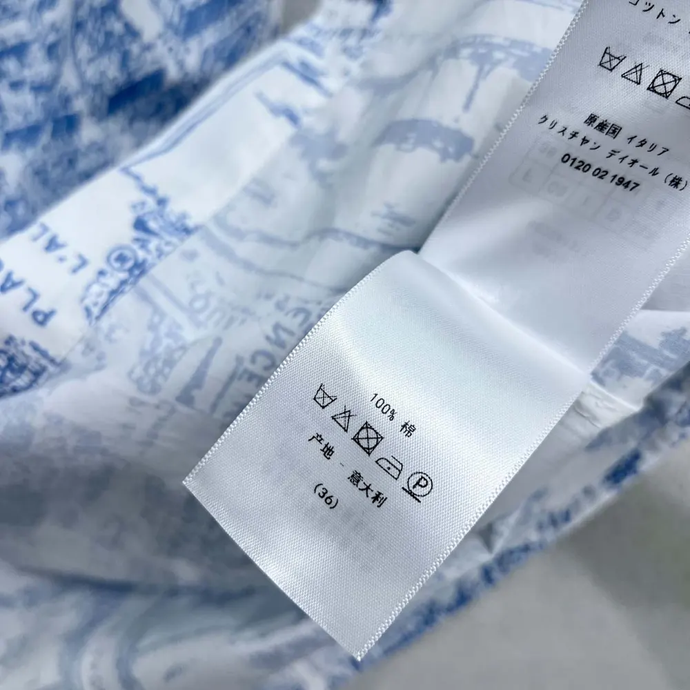Dior Women Mid-Length Belted Shirtdress White and Chambray Blue Cotton and Silk Poplin - image 10