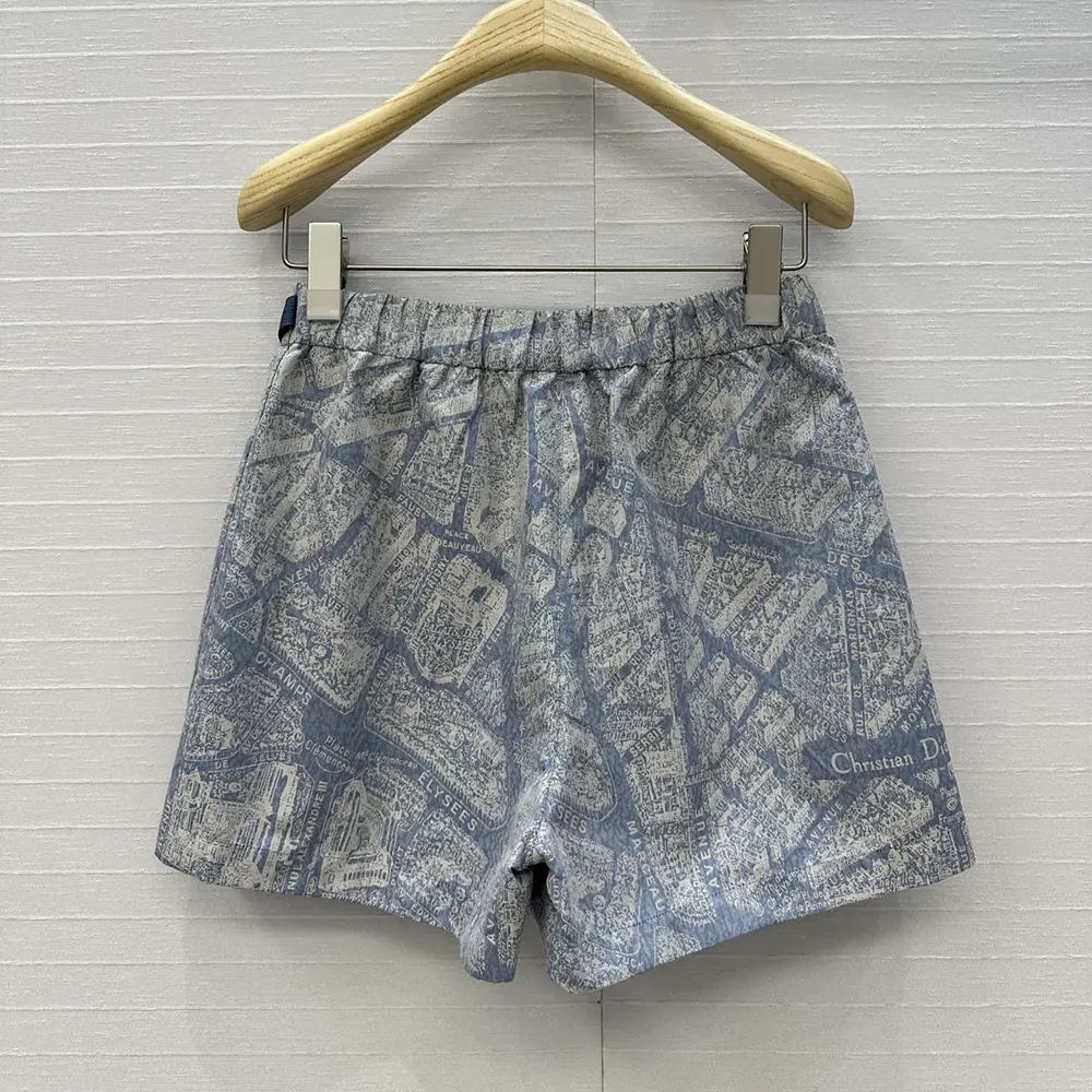 Close-up detail of Plan de Paris motif on Dior Women Skort fabric