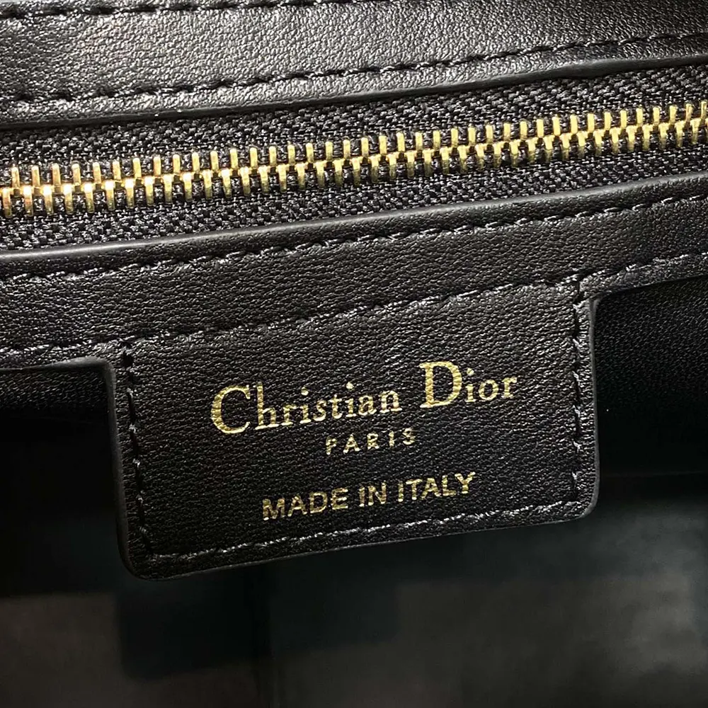 Dior Women Medium D-Motion Bag Black Macrocannage Lambskin - image 10