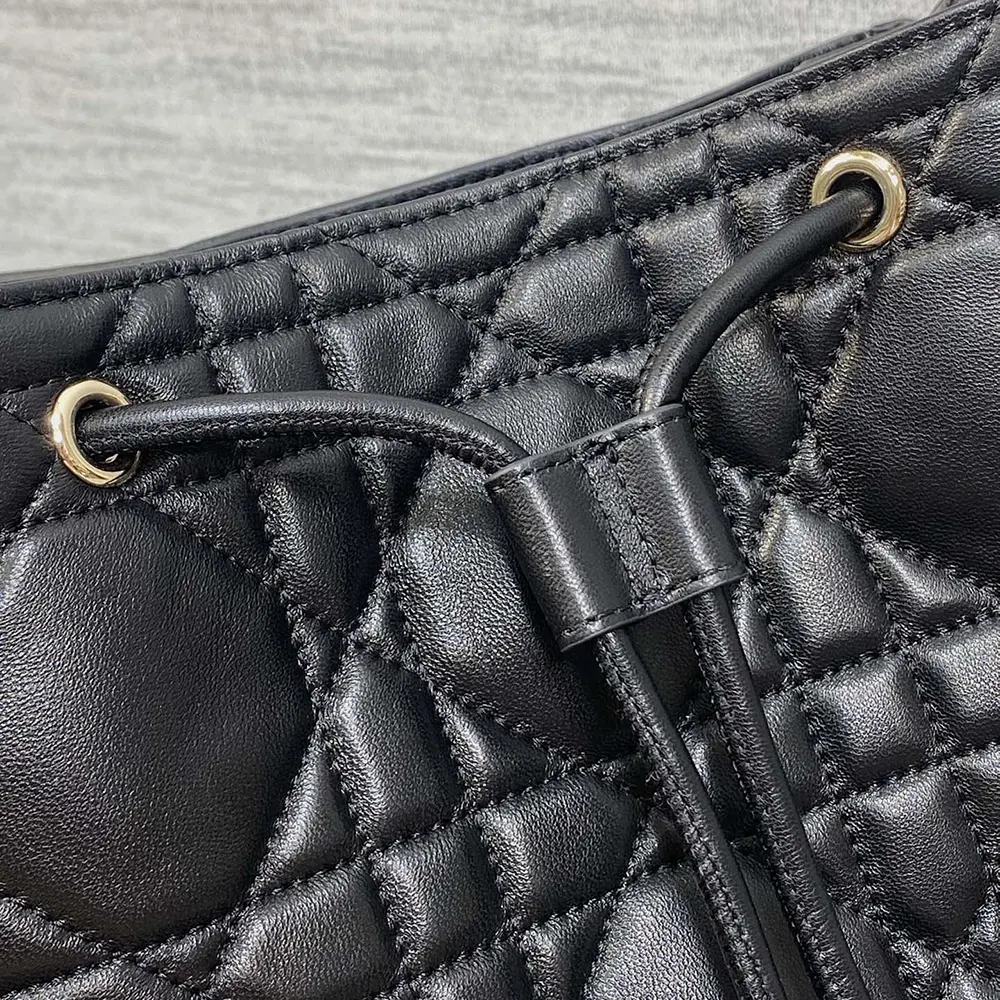 Dior Women Medium D-Motion Bag Black Macrocannage Lambskin - image 9