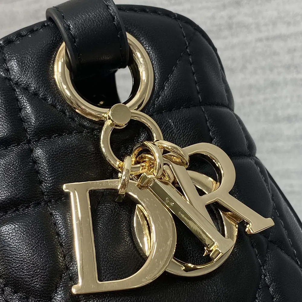 Dior Women Medium D-Motion Bag Black Macrocannage Lambskin - image 8