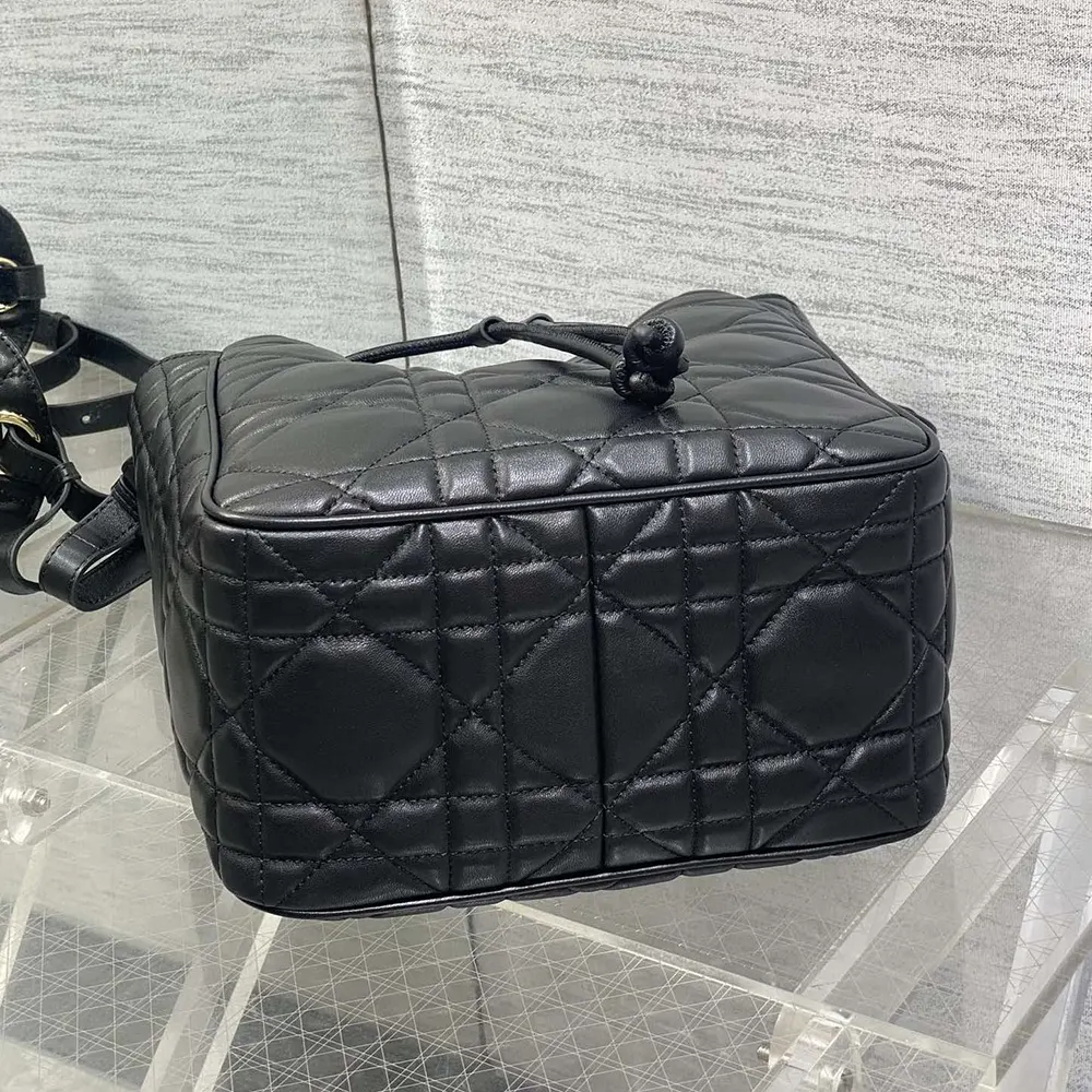 Dior Women Medium D-Motion Bag Black Macrocannage Lambskin - image 6