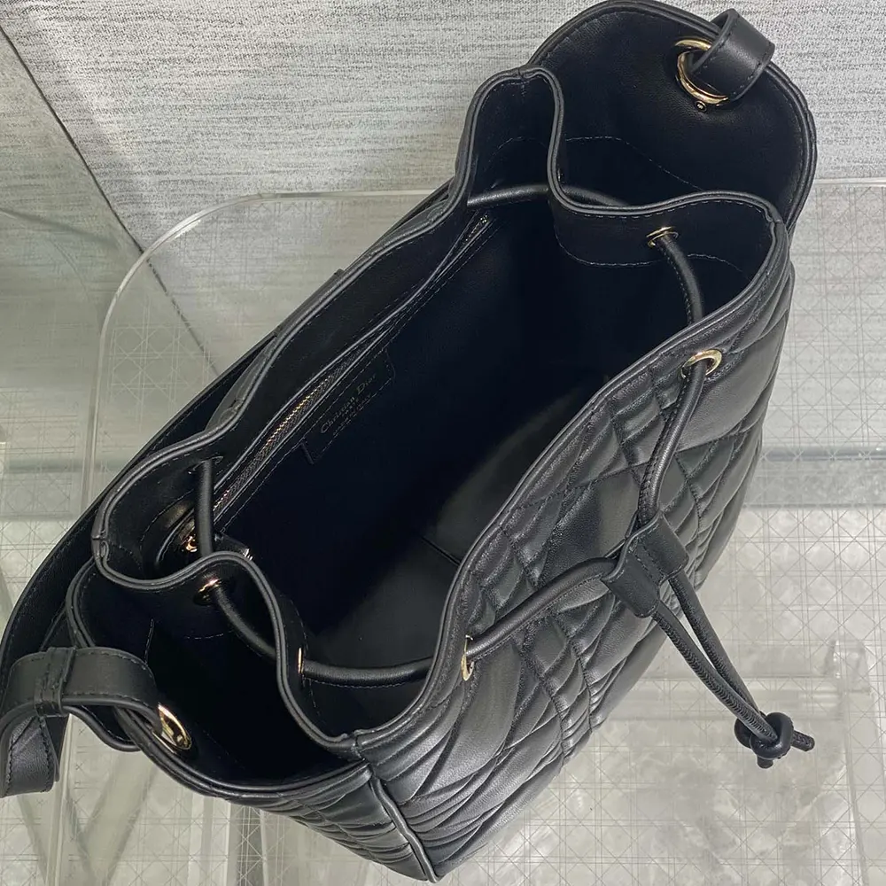 Dior Women Medium D-Motion Bag Black Macrocannage Lambskin - image 7