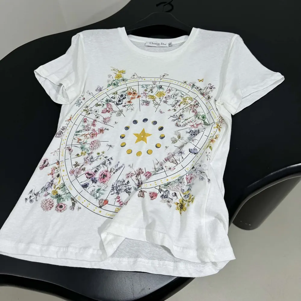 Side angle showing fit and texture of Dior Men T-Shirt White Cotton Jersey