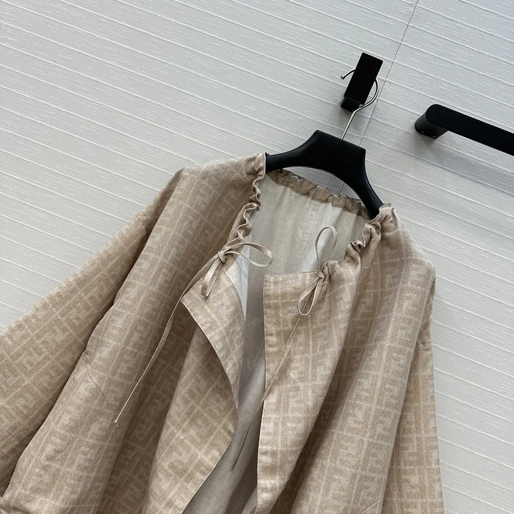 Fendi Women Beige FF Chambray Jacket - image 5