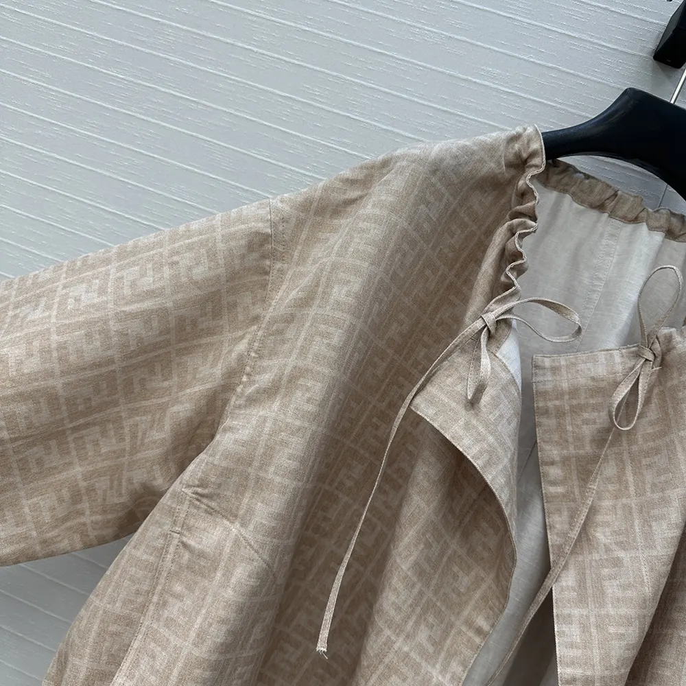 Fendi Women Beige FF Chambray Jacket - image 6