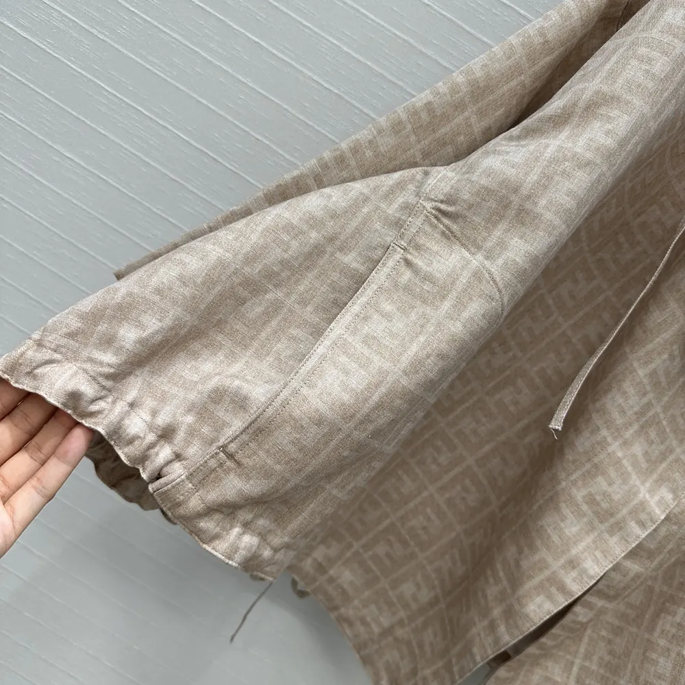 Fendi Women Beige FF Chambray Jacket - image 9