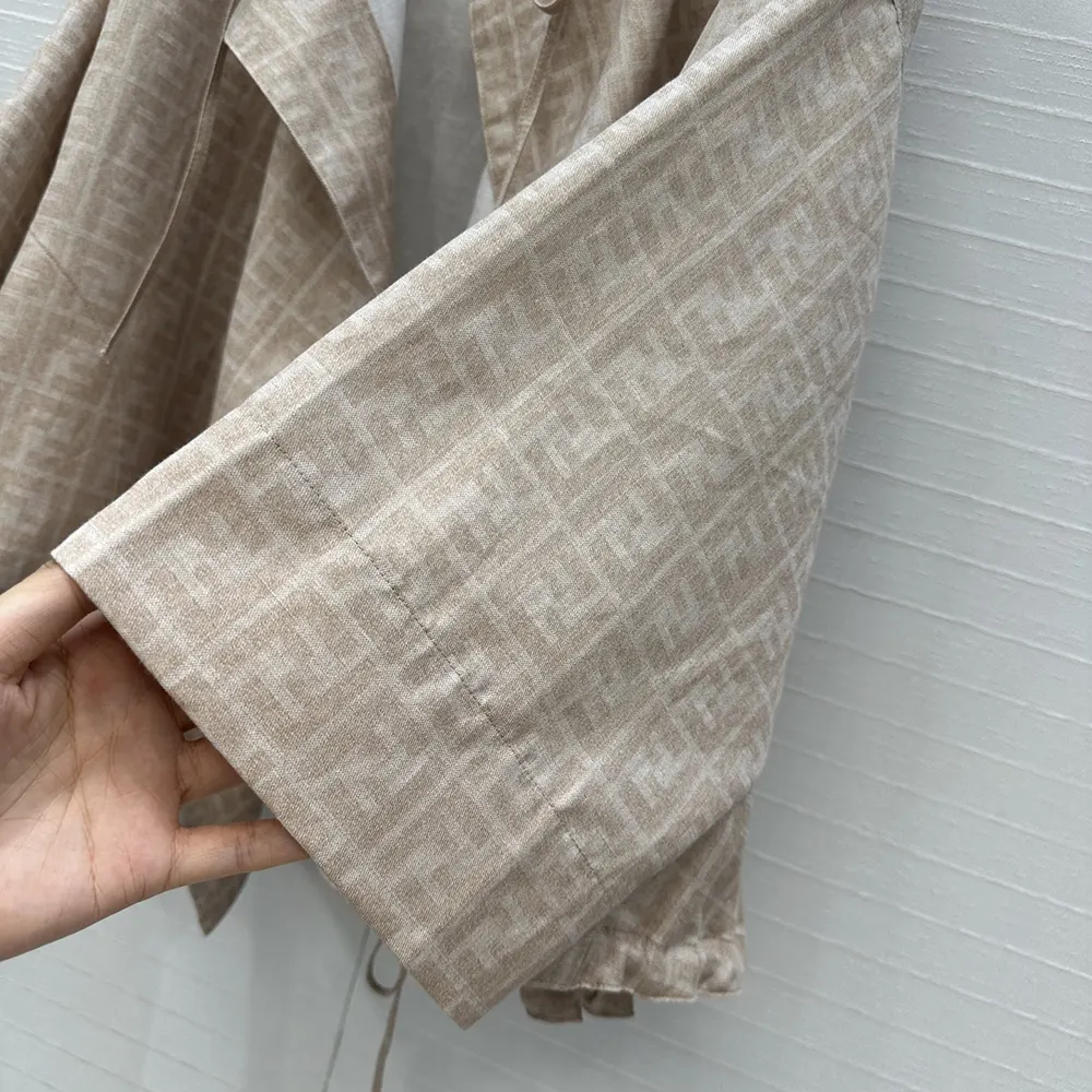 Fendi Women Beige FF Chambray Jacket - image 7