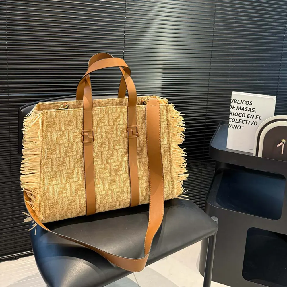 Side angle showing spacious silhouette of Fendi Women Summer Tote