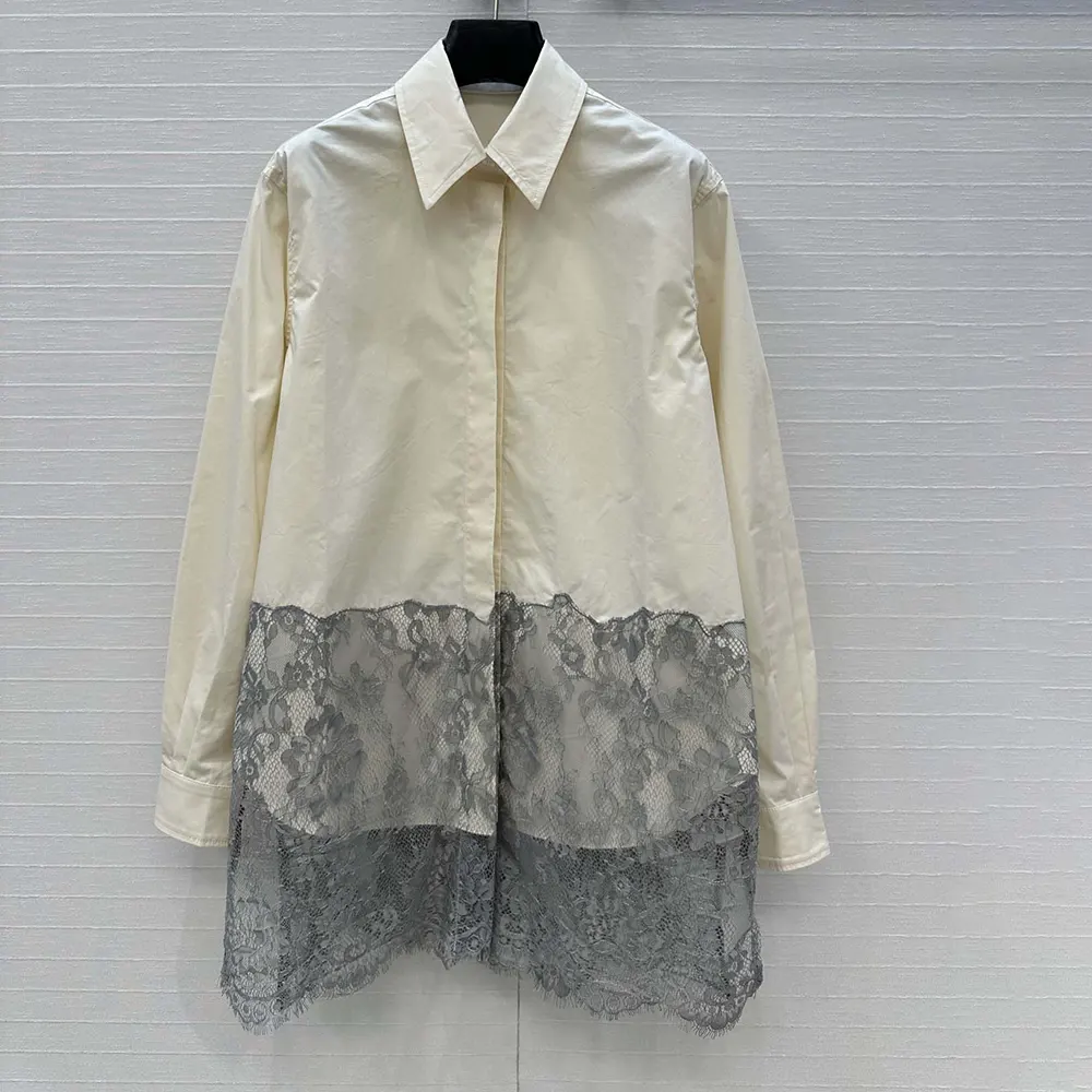 Close-up of buttons and fabric texture on Fendi Women White Cotton Poplin Shirt
