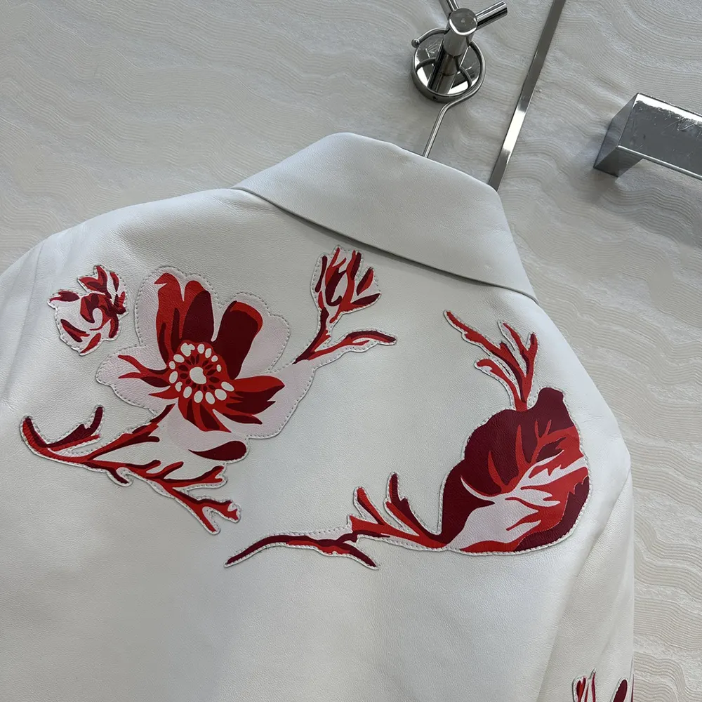 Fendi Women White Inlaid Leather Jacket - image 6