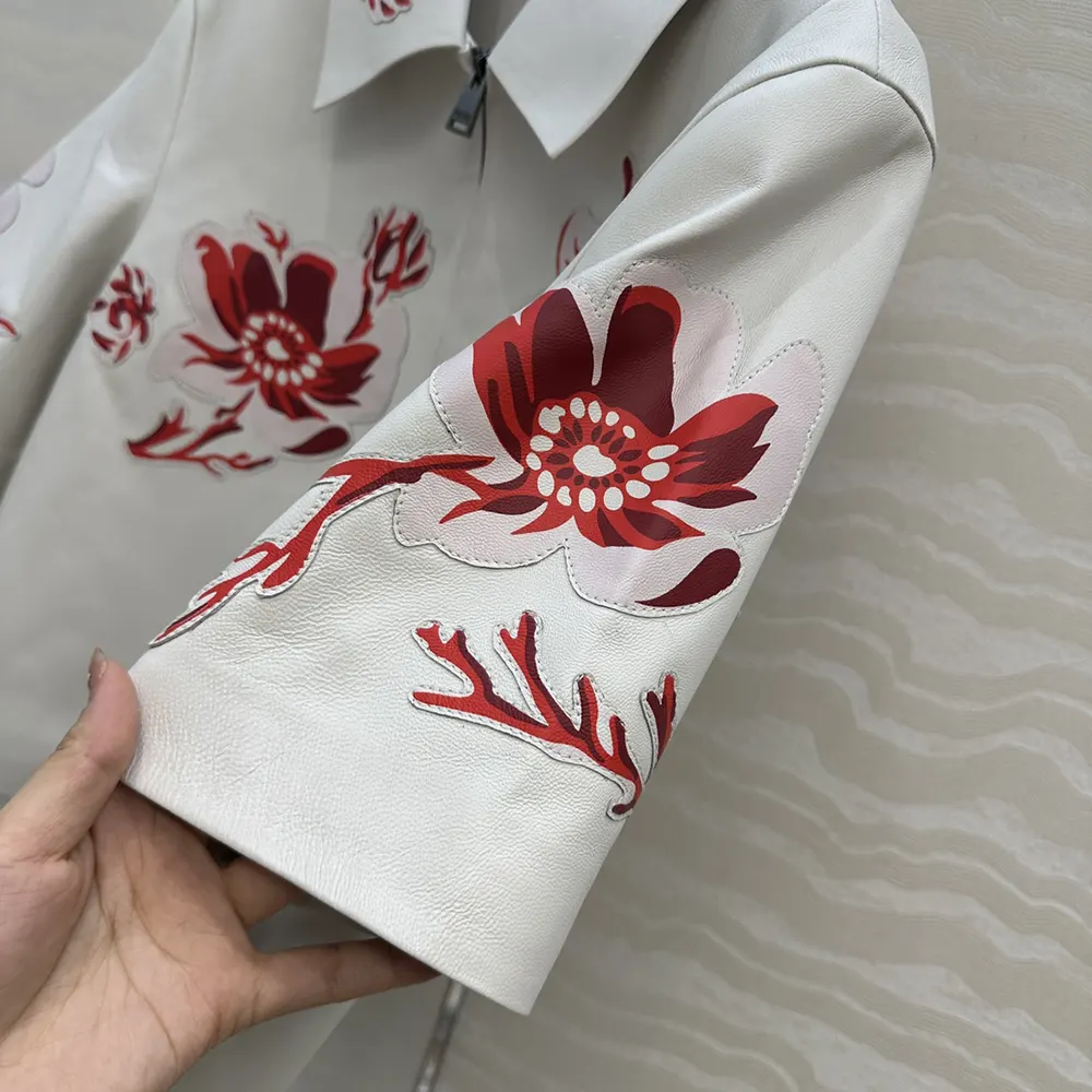 Fendi Women White Inlaid Leather Jacket - image 8