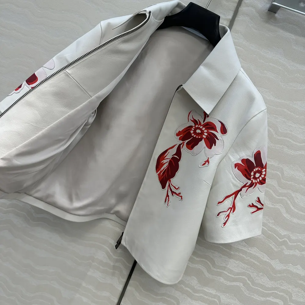 Fendi Women White Inlaid Leather Jacket - image 7