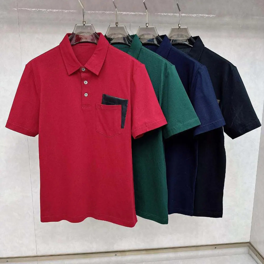 Hermes Men Polo Shirt with Pocket-Dark Green - image 4