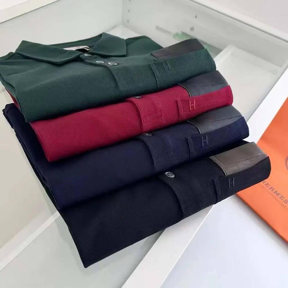 Hermes Men Polo Shirt with Pocket-Dark Green - image 6