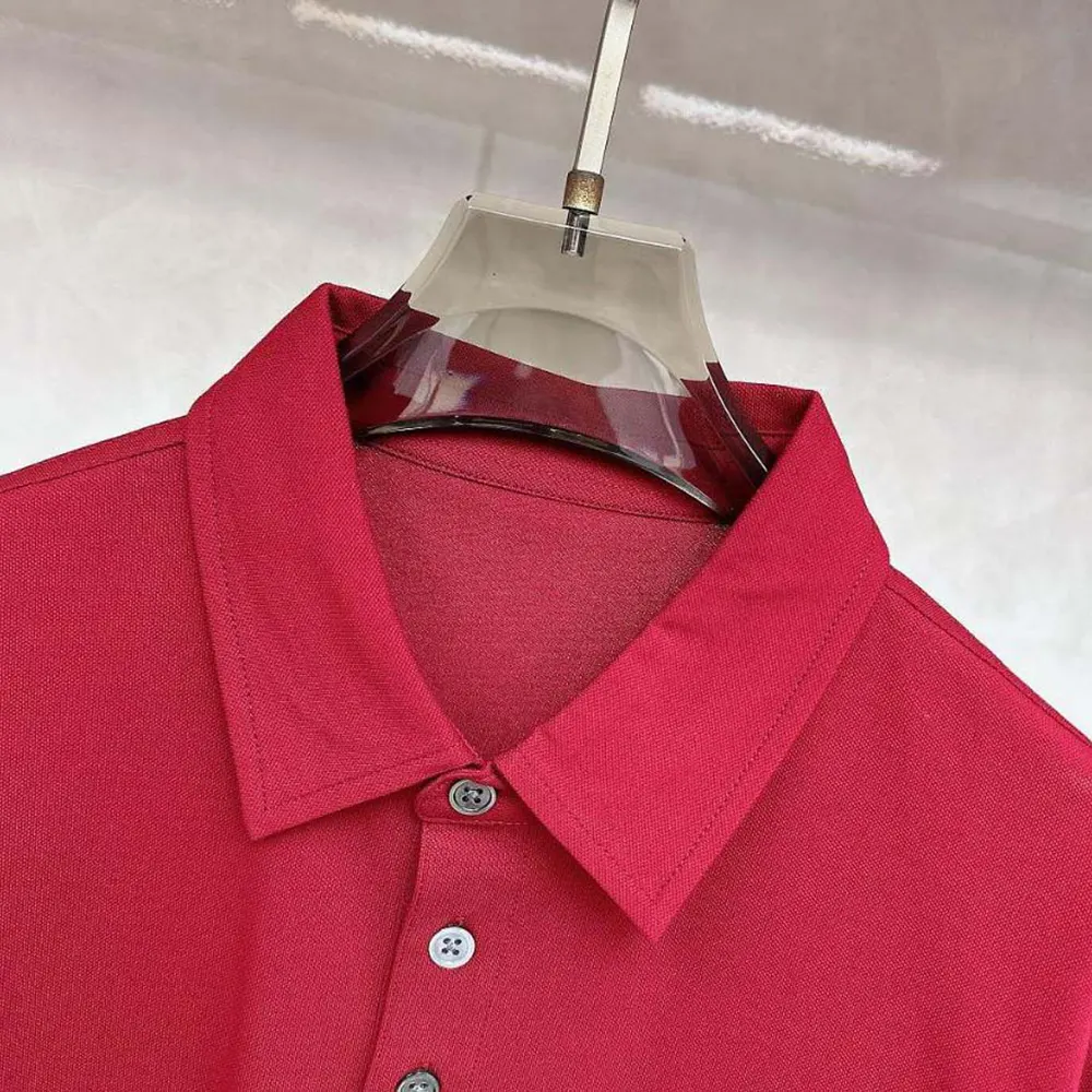 Hermes Men Polo Shirt with Pocket-Red - image 5