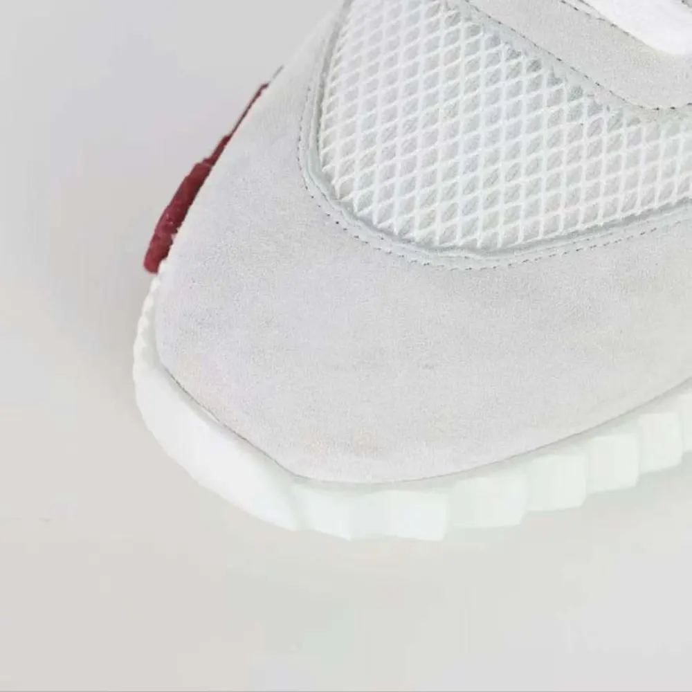 Hermes Unisex Bouncing Sneaker in Graphic Mesh and Suede Goatskin-White - image 9
