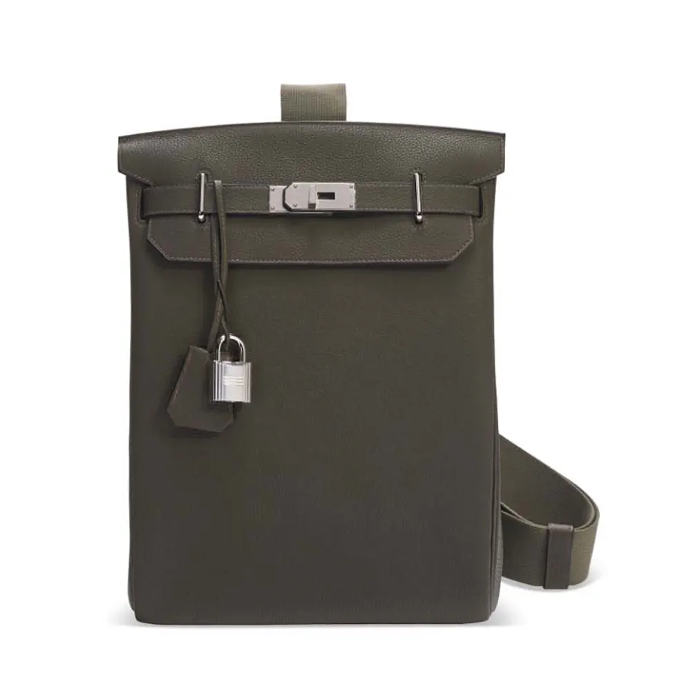 Hermes Unisex Hac A Dos PM Backpack-Dark Green