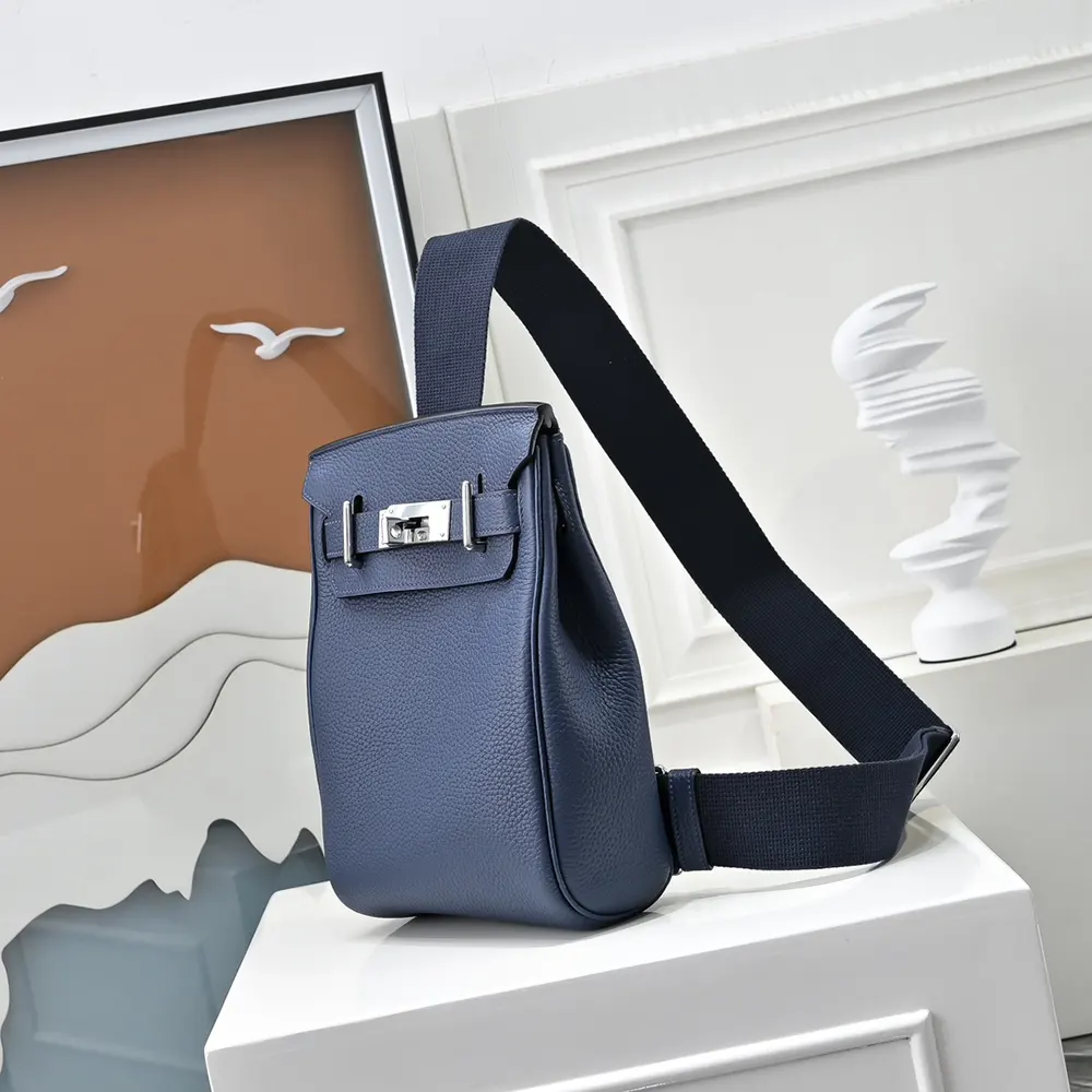Hermes Unisex Hac A Dos PM Backpack-Navy - image 4