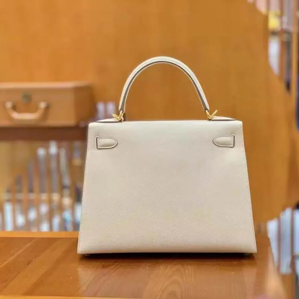 Hermes Women Kelly Bag 25 Epsom Leather-White - image 4