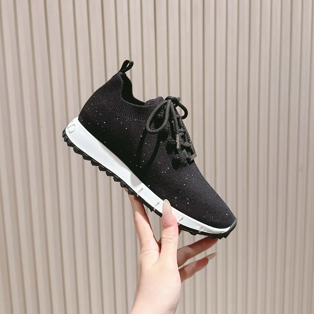 Jimmy Choo Women Veles Black Sequin Knit Trainers - image 6
